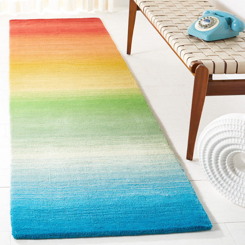 Manhattan Hand Loomed Wool And Cotton With Latex Abstract Rug, Runner 2'3" x 8'