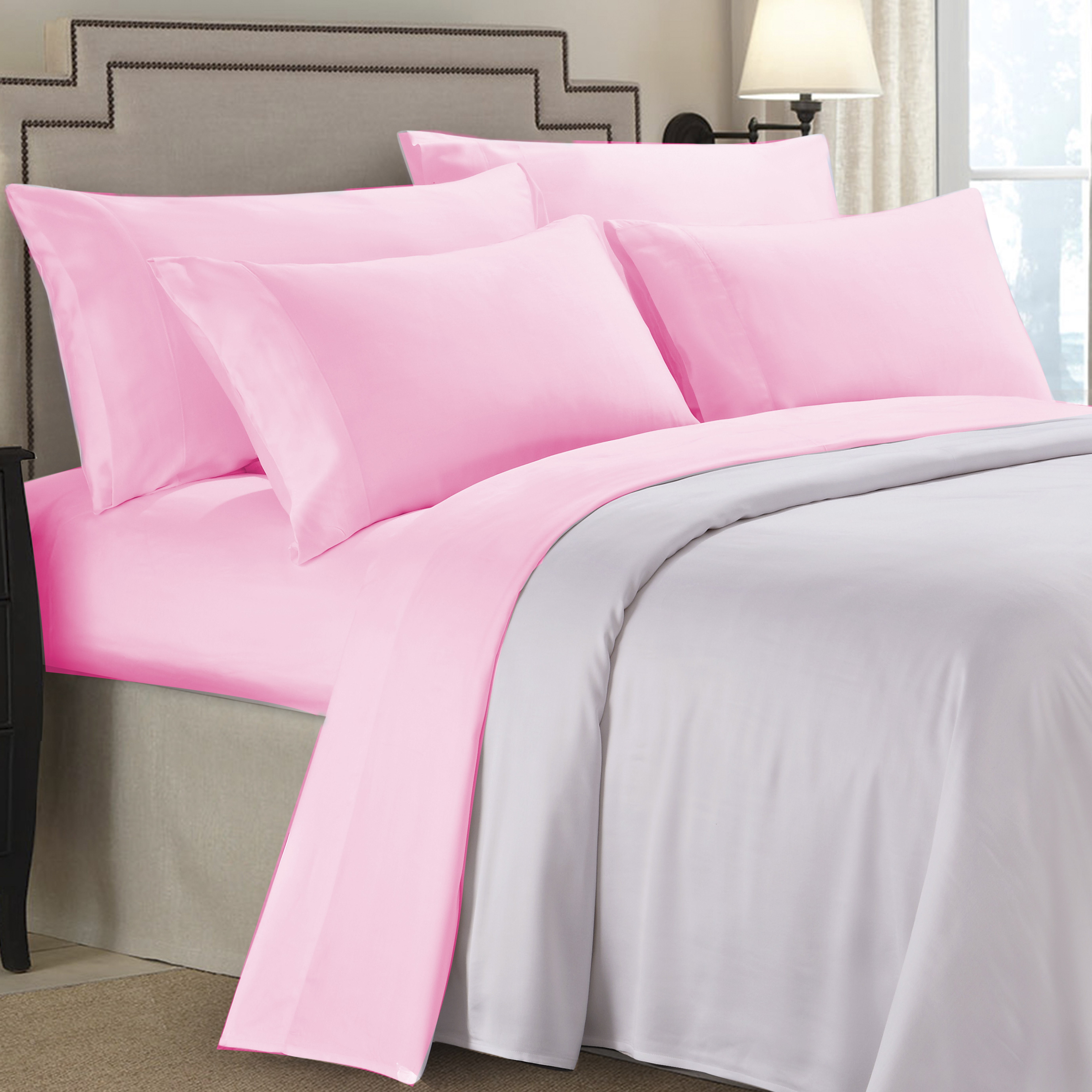 Paarizaat 9000 Solid Colour Microfiber Sheet Set with Pillowcases