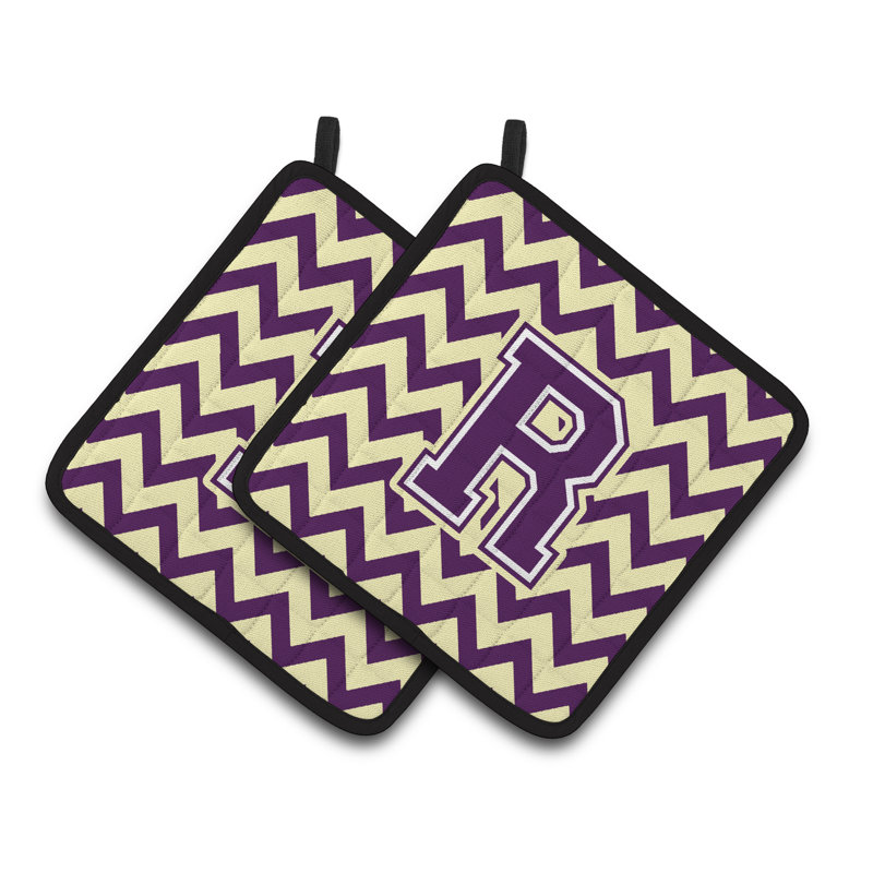 Poignée à chevrons, R, Mauve / doré clair