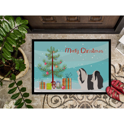 Tapis de porte pour l’extérieur antidérapant de noël havanese Rockland