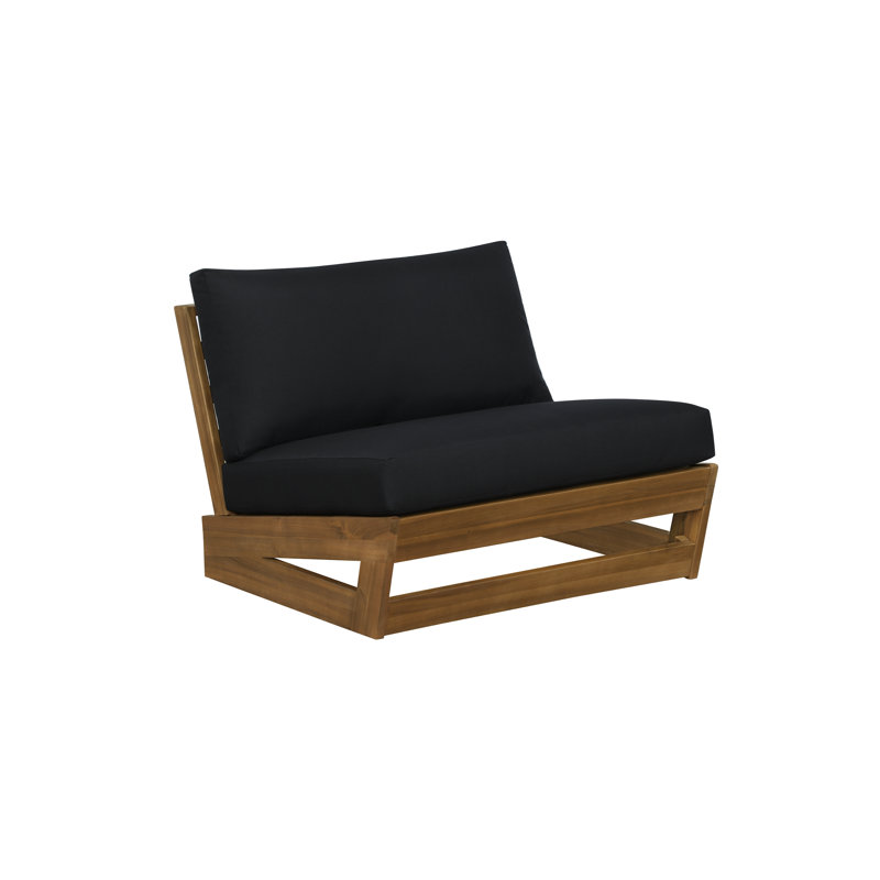 Silbury Outdoor TK Black Chair, Black Cushion/Brown Frame
