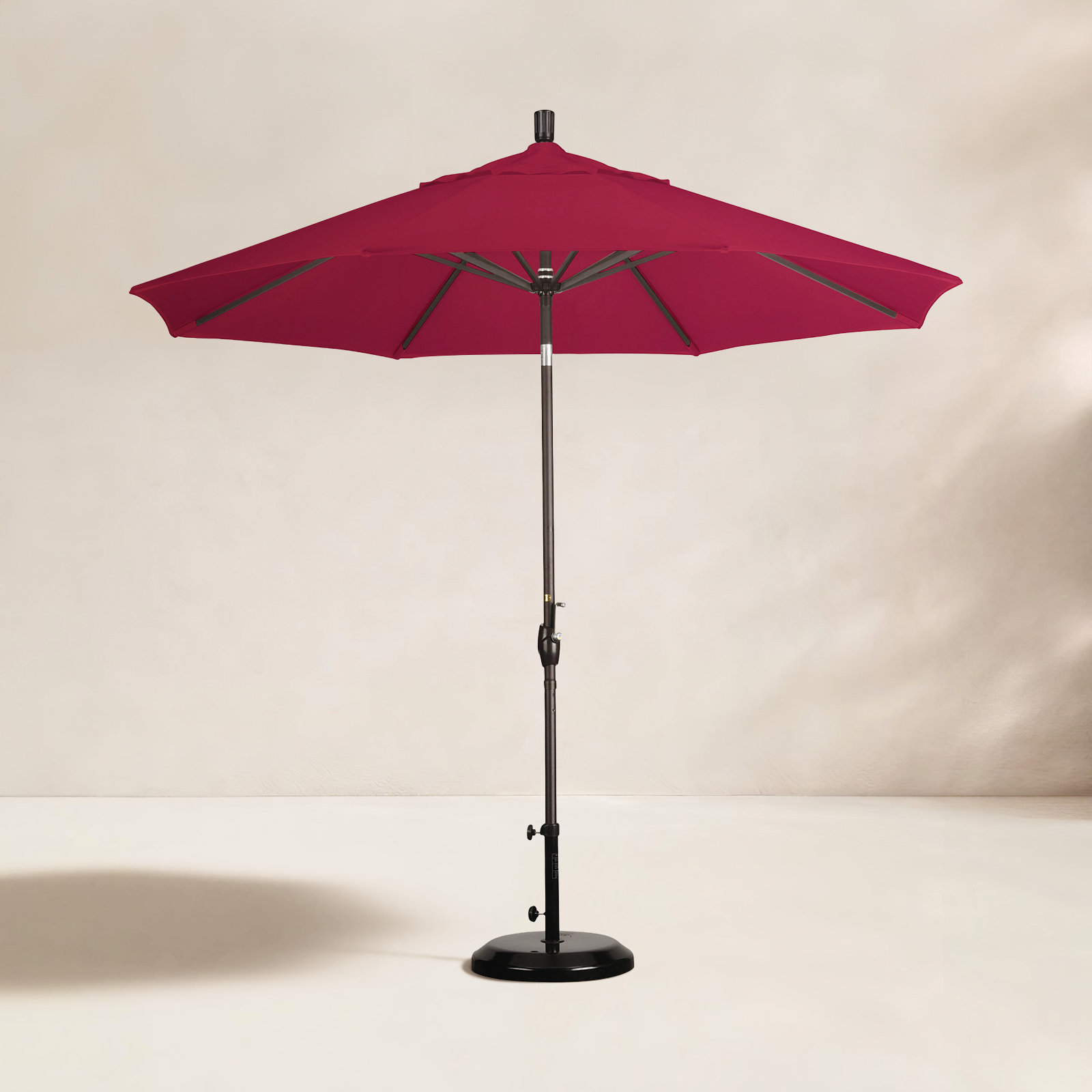 Iuka 9' Umbrella, Canvas Jockey Red Sunbrella® Canvas, 225