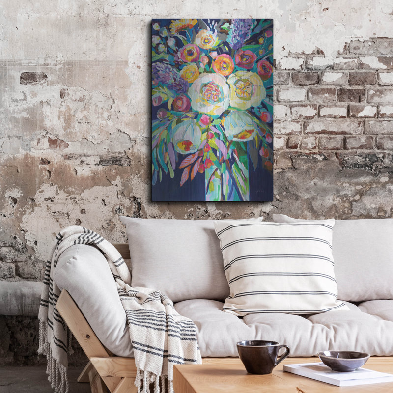 Art mural en métal «Lilys Bouquet» par Jeanette Vertentes, H 36 po x l 24 po