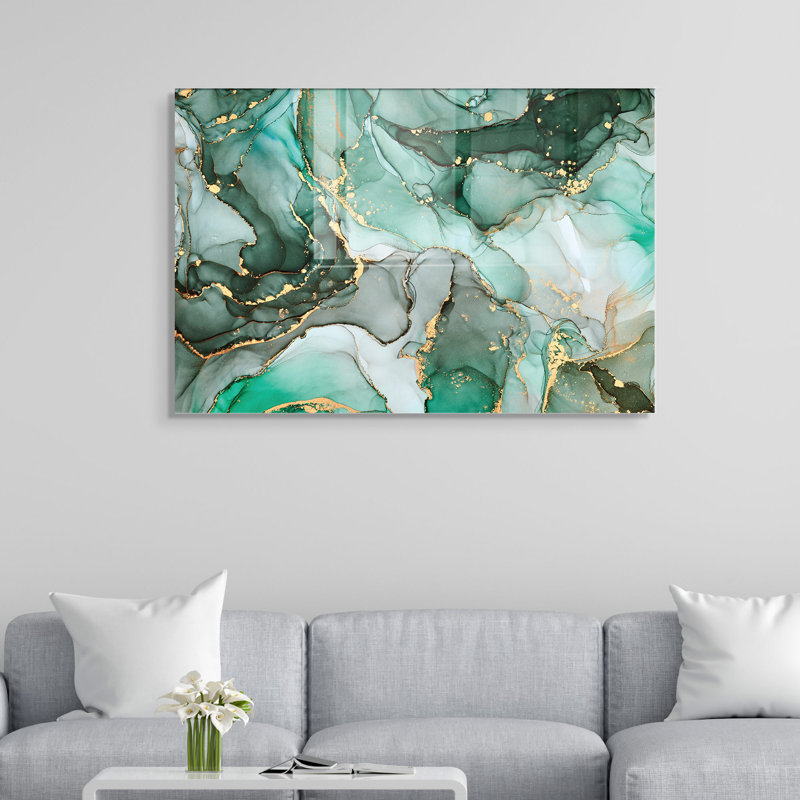 Élégante peinture décorative en verre trempé de 19,7 po x 27,6 po | 100% verre trempé, épaisseur: 0,16 pouce | Parfait pour la décoration intérieure, le salon et le bureau | Superbe œuvre d'art avec une esthétique moderne
