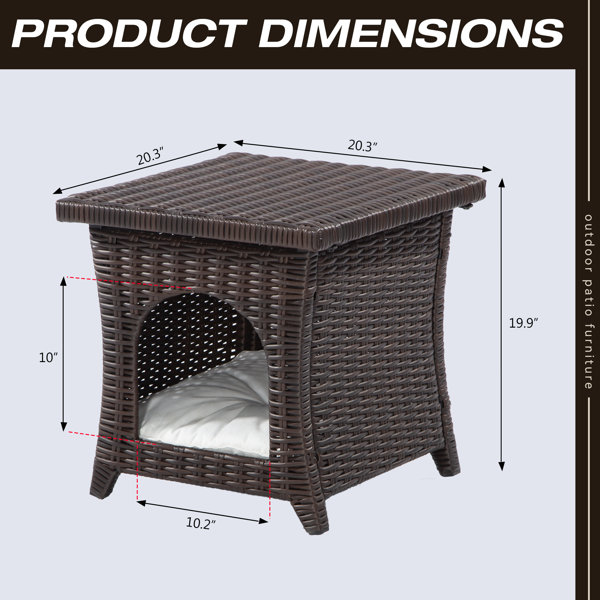 Tucker Murphy Pet™ Beneccio Rattan Bed Raised Wicker Small Animal