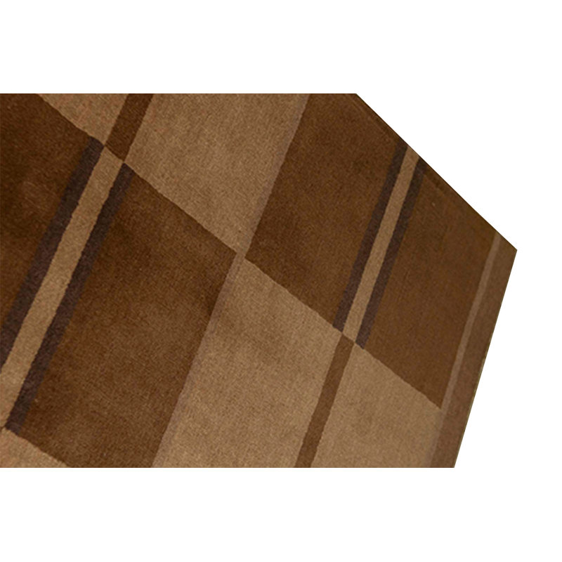 Wool Geometric Area Rug in Brown/Ivory
