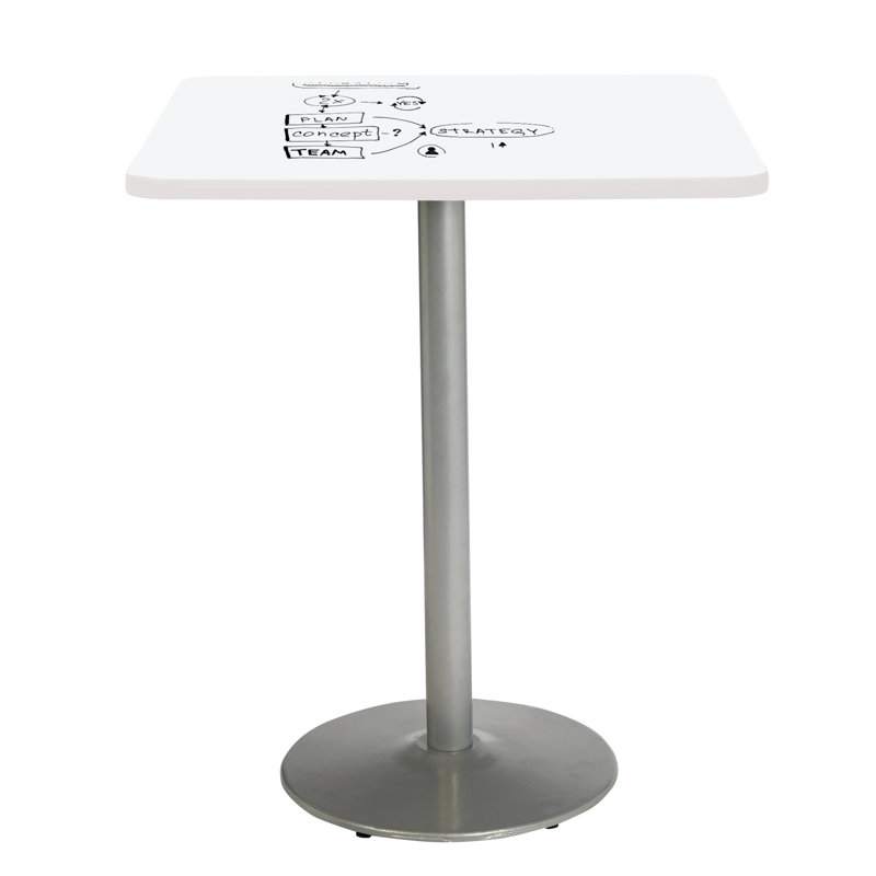 Table carrée pour salle de pause, Argent, H 41 po x L 36 po x L 36 po