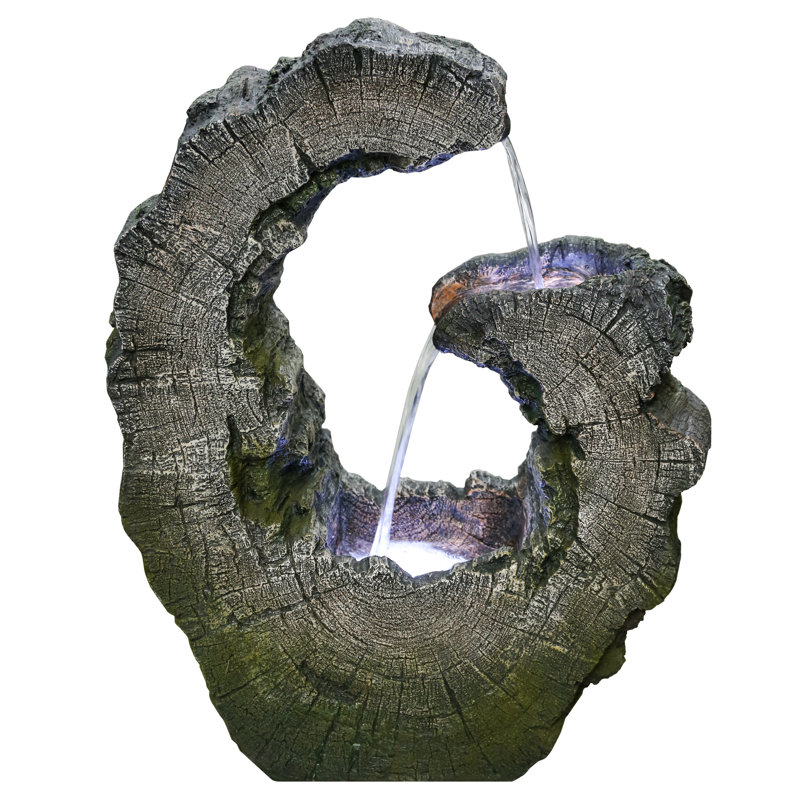 Weather Resistant Cascade Fountain with Light