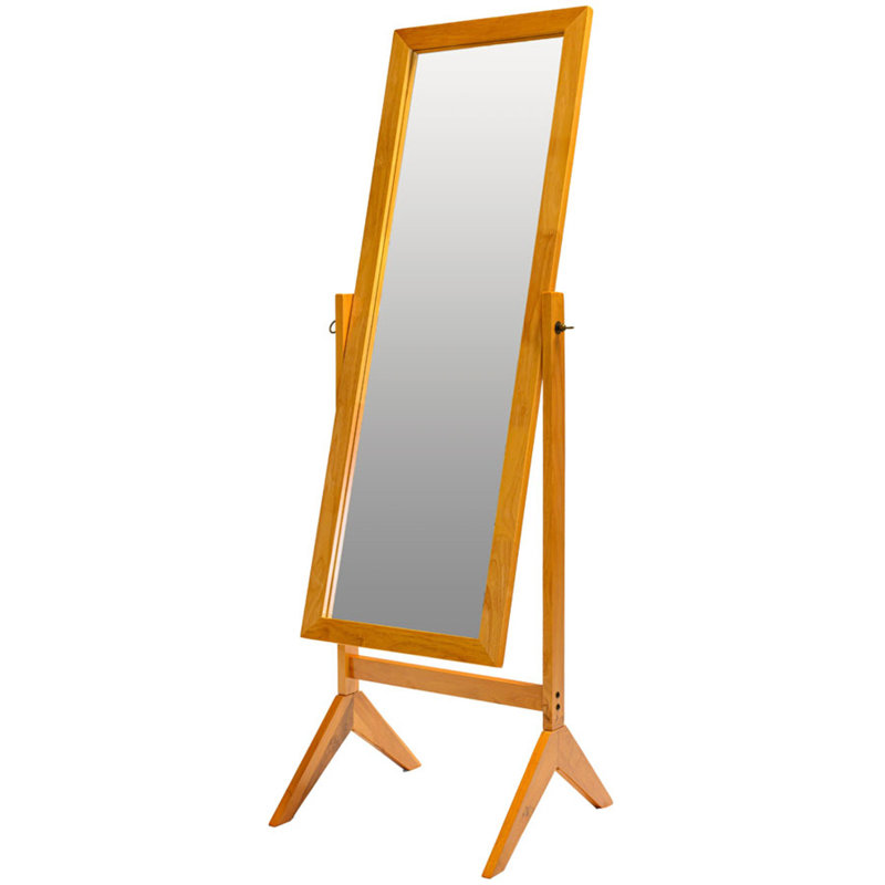 Bethzy Wood Flat Floor Mirror, Oak