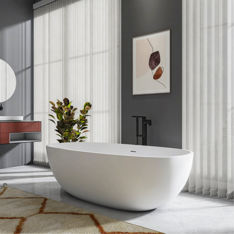 Baignoire de trempage autoportante de 71 pouces pour salle de bain