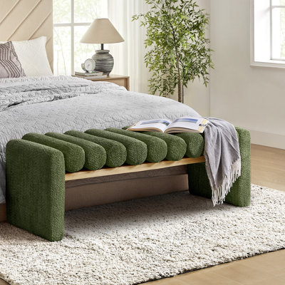 Brame 52.5" W Upholstered Bench with Iron Frame