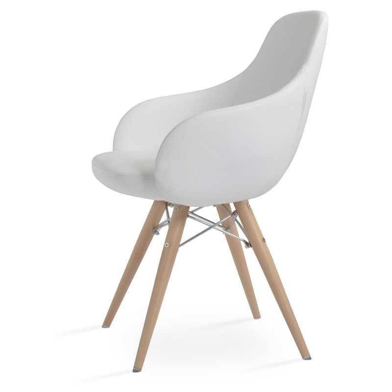 Chaise de salle à manger Gazel Arm Mw, Blanc, Acier inoxydable
