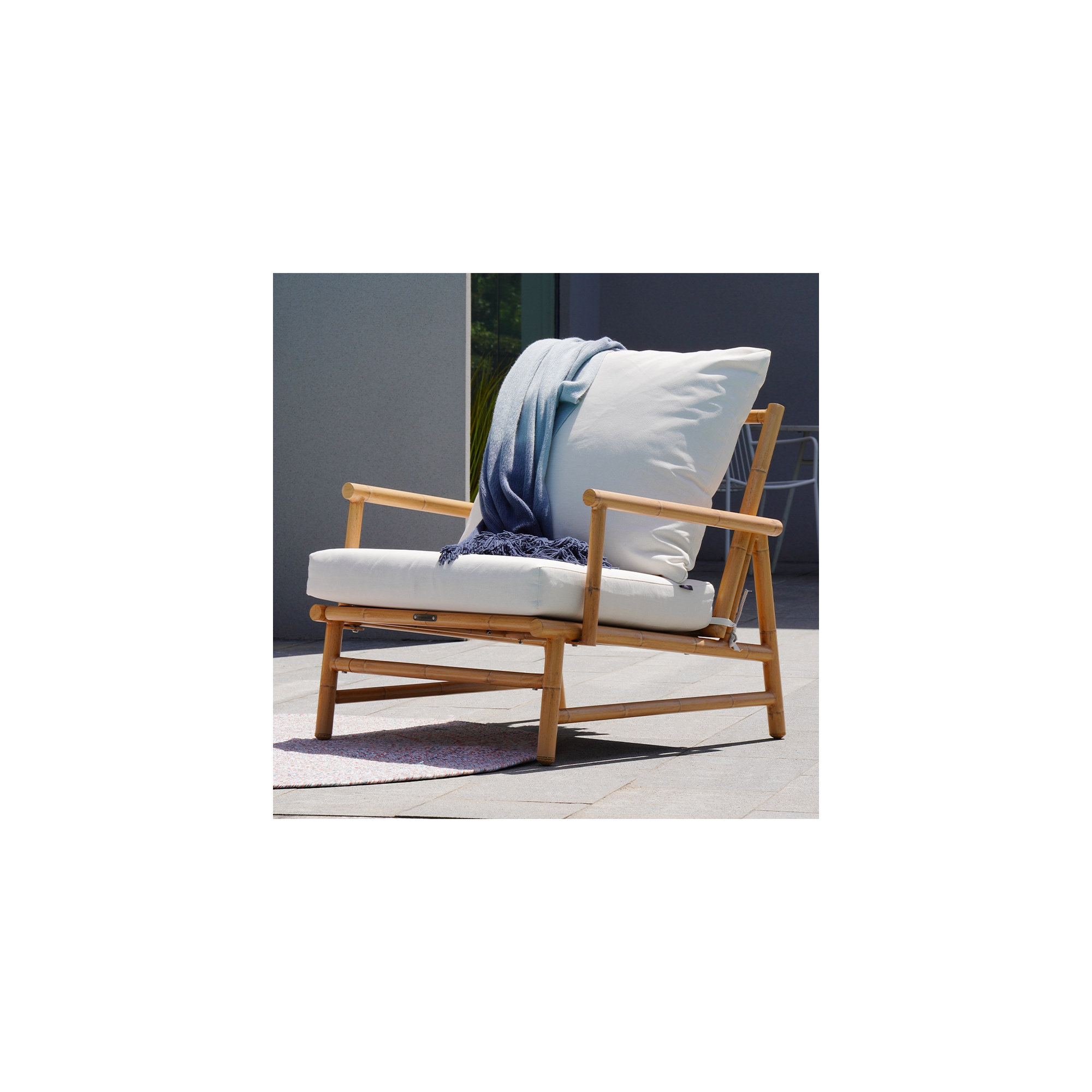 Outdoor Bohemian Style Upholstered Armchair With Cushions(Set Of 2)