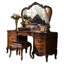 Bureau de meuble-lavabo en bois massif rétro avec armoire de tiroir et miroir de maquillage Vintage Luxury