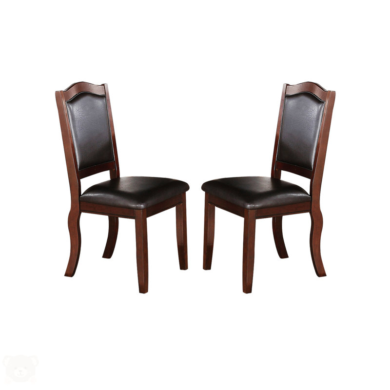 Faux Leather Upholstered Dining Chairs,Wood Frame Side Chair,Brown