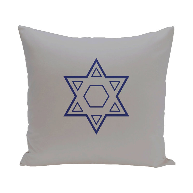 Reversible Throw Pillow, 20'' H x 20'' W, Gray/Blue