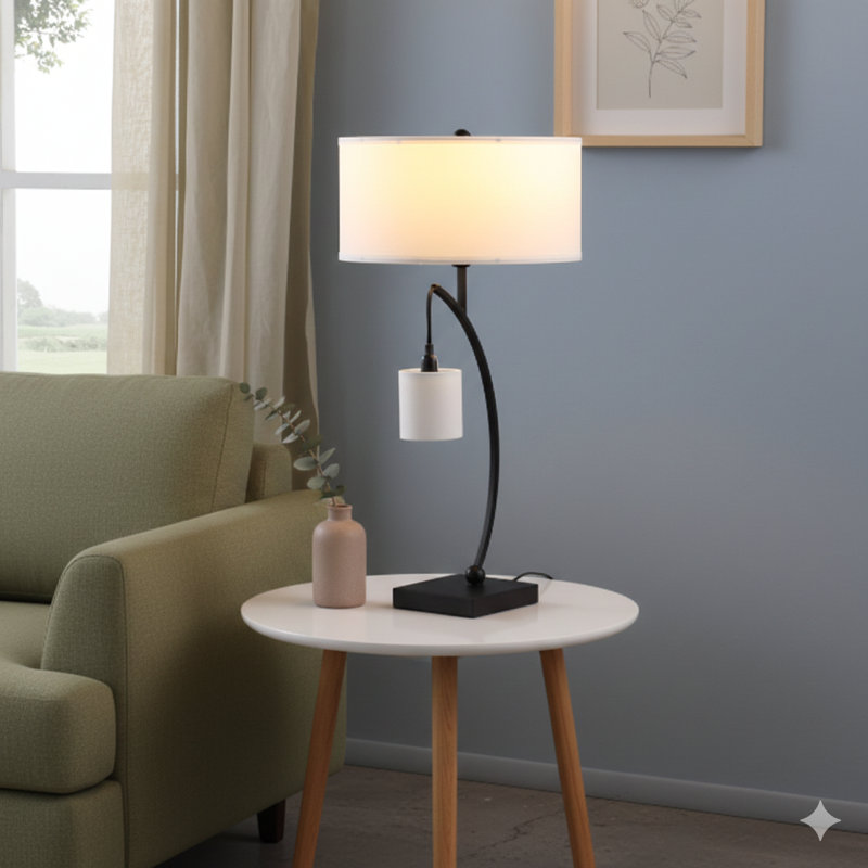 Lampe de table 28 po, Noir