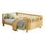 Lit plateforme simple en bois pour enfants avec rails de sécurité - Structure de lit pour tout-petits en pin naturel à profil bas