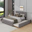 Grand lit plateforme tapissier avec 2 tiroirs et un lit gigogne-114392597