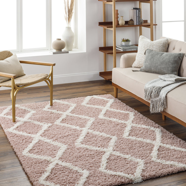 Ebern Designs Isidore Blush Area Rug, Pink