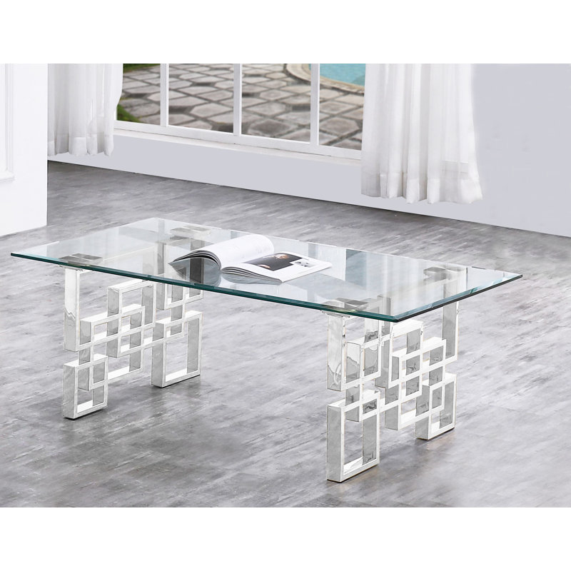 Table basse Manawa, Argent, H 17 po x l 47 po x P 24 po