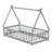 Tent-Shaped Floor Bed,Teepee Bed With Guardrails,Slats-854328845
