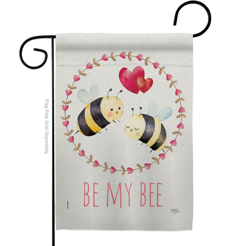 Drapeau de jardin en polyester 3 x 18,5 po Be My Bee