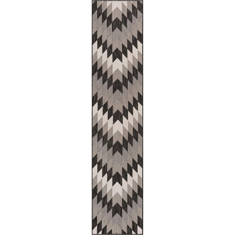 Tapis noir Aucun Nykeia, Tapis de couloir 2 pi 7 po x 12 pi