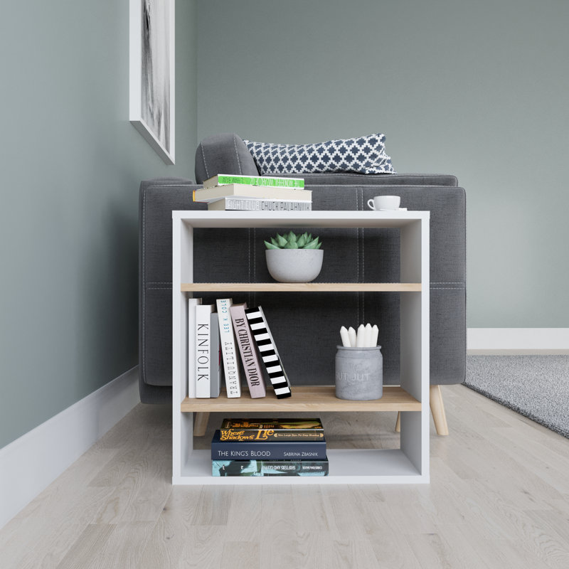 Najlaa End Table, White/Oak