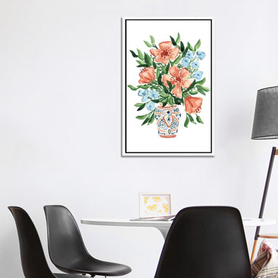 Peachy Florals by Sabina Fenn - Painting on Canvas