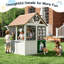 Outdoor Wooden Kids Playhouse with Kitchen Playset, Garden Pretend Play House Ages 3-8, Backyard Wood Cottage with Dutch Door-120786372
