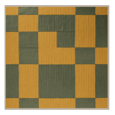 Machine Washable Checkered Brown Area Rug