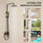 Brushed Gold Wall Mount Pressure Balanced Shower System with High Pressure Rain Shower Head, Handheld Sprayer and Adjustable Slide Bar-133058748