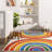 Classic SpinClean Double Rainbow Machine Washable Kids Area Rug-1777043966