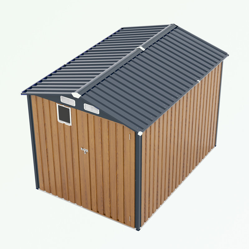 Remise de rangement en acier avec une porte verrouillable, Gris foncé