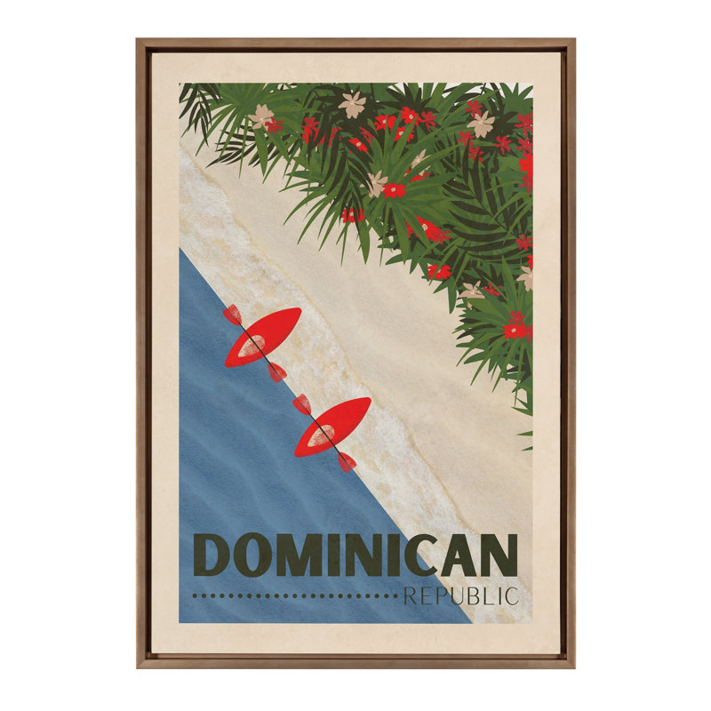 Travel Poster Dominican Republic by Chayan Lewis Framed Canvas Wall Art Print
