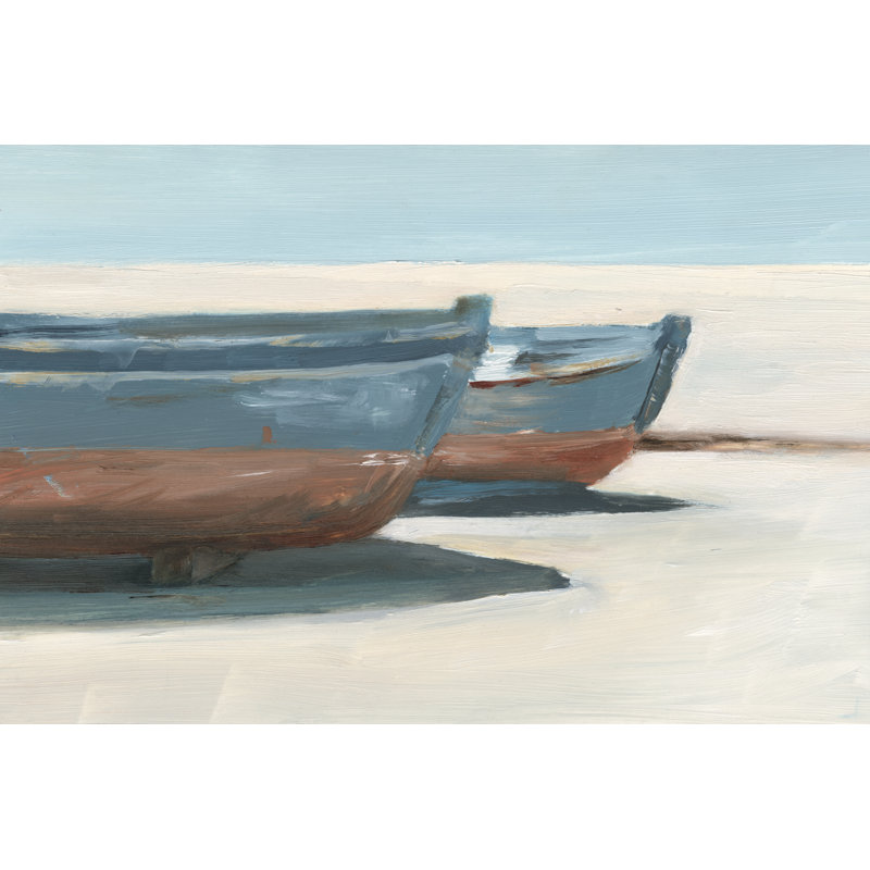 Tavonta Beached Blue Boats I by Ethan Harper - Wrapped Canvas Print, 30 cm H x 46 cm W