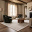 Tapis intérieur moderne, beige crème.-1160040606