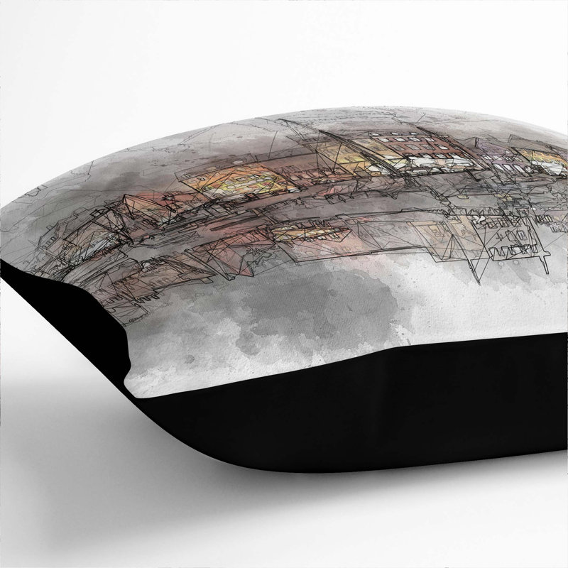 Square Throw Cushion, Black, 55cm H x 55cm W x 20cm D