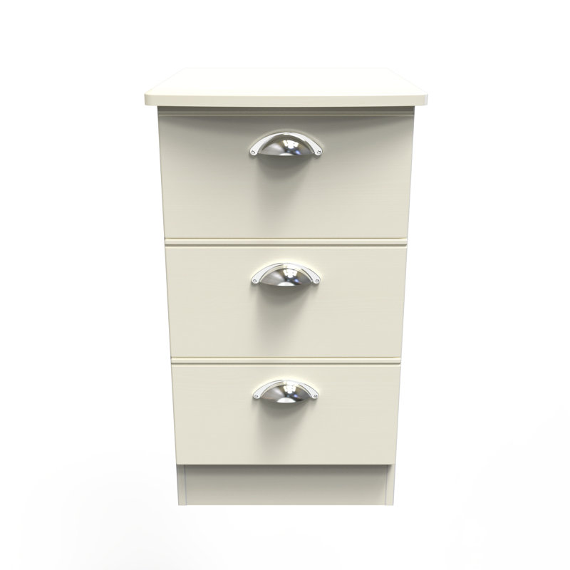 Conners 40cm W Manufactured Wood Bedside Table, Cream Ash