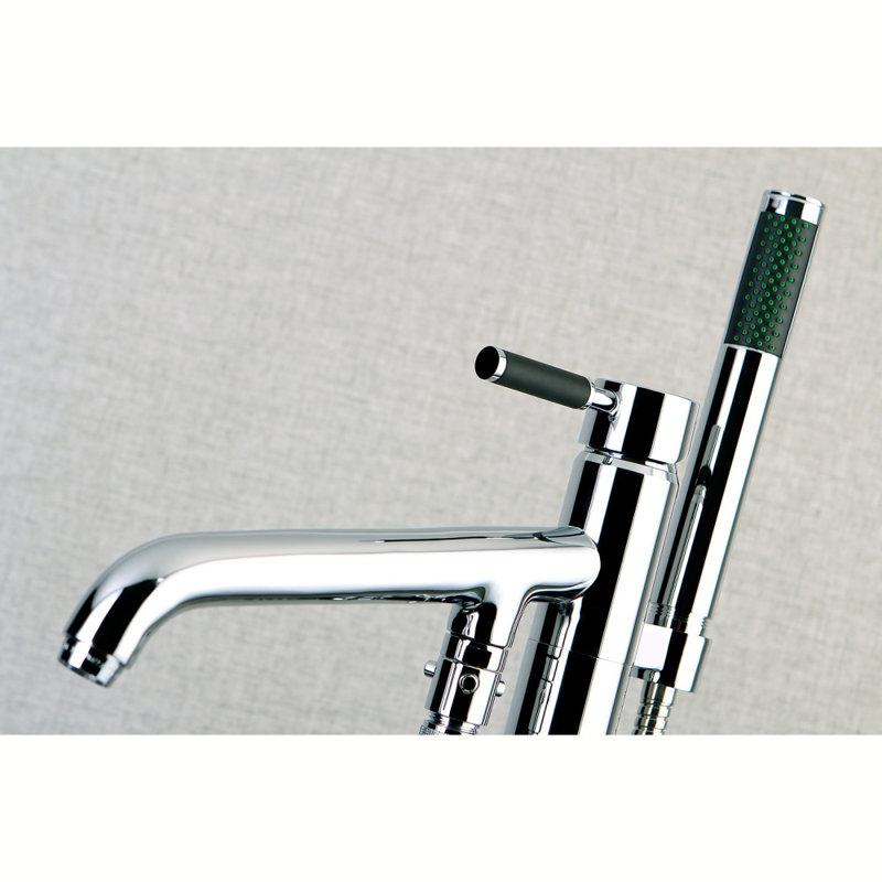 Kingston Brass Kaiser Single-Handle 1-Hole Freestanding Tub Faucet with Hand Shower, Polished Chrome
