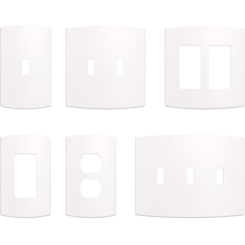 Franklin Brass Soft Modern 3-Gang Concealed Mount Light Switch/Toggle Wall Plate, White