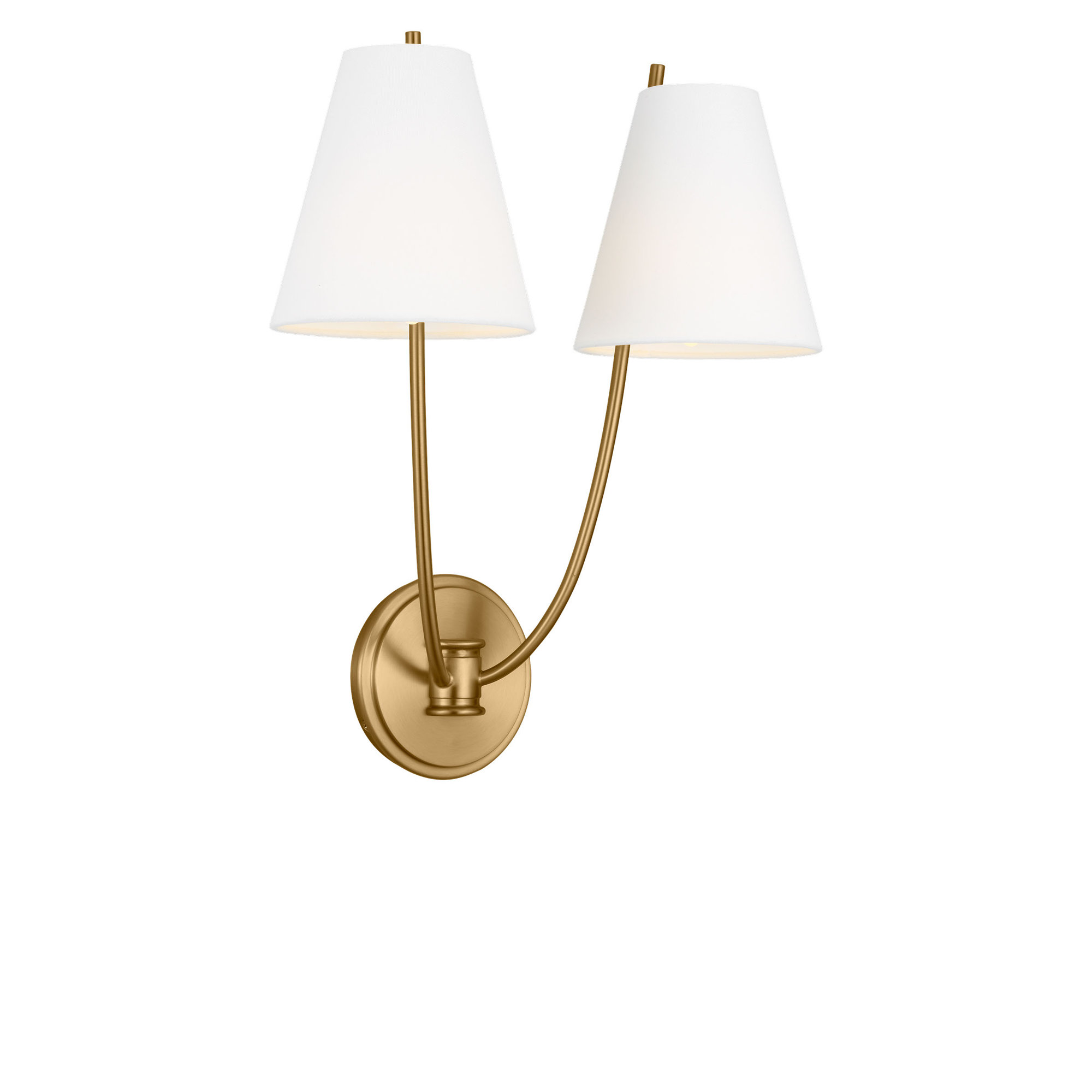 Reyes 18 Double Sconce, Burnished Brass