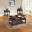Table basse en noyer avec plateau relevable