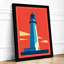 Lighthouse at Dawn Geometric - Framed Print-1171686221-1171686223