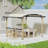 10 ft. x 13 ft. Aluminum Outdoor Pergola with Slightly Arched Canopy and Small Bar-110334663