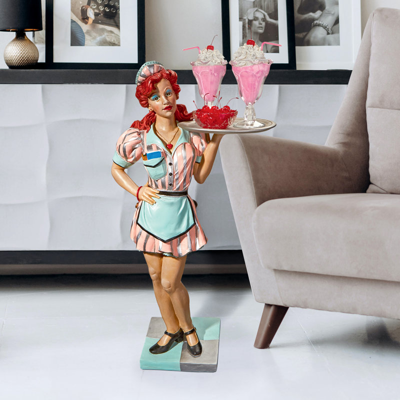 Retro Rosie Diner Dame Serving Table Statue