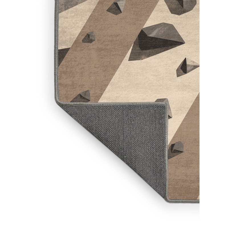 Tapis gris moelleux et moelleux à motif d'escalade Eita, 7 x 9