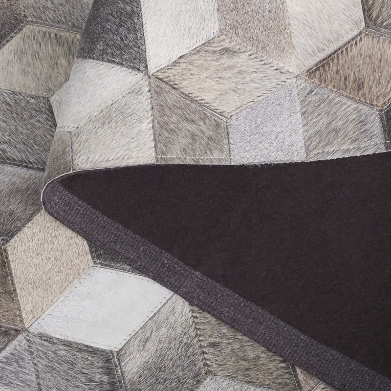 Tapis en cuir Studio 110 gris / brun clair Studio, Rectangle de 5 pi x 8 pi
