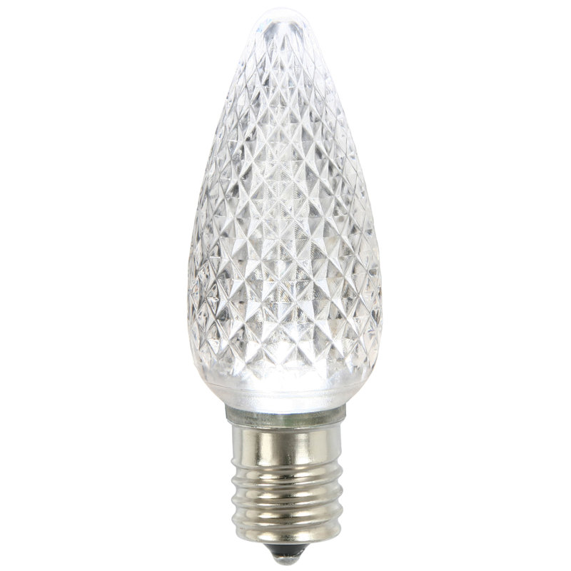 Vickerman C9 LED Pure White Faceted Twinkle Bulb, Package Of 25